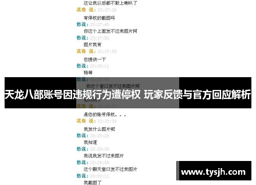 天龙八部账号因违规行为遭停权 玩家反馈与官方回应解析